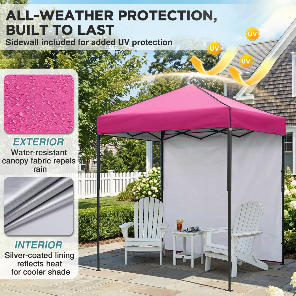 6x4 Instant Pop Up Canopy Tent with 1 Side Wall Panel - Eagle Peak®