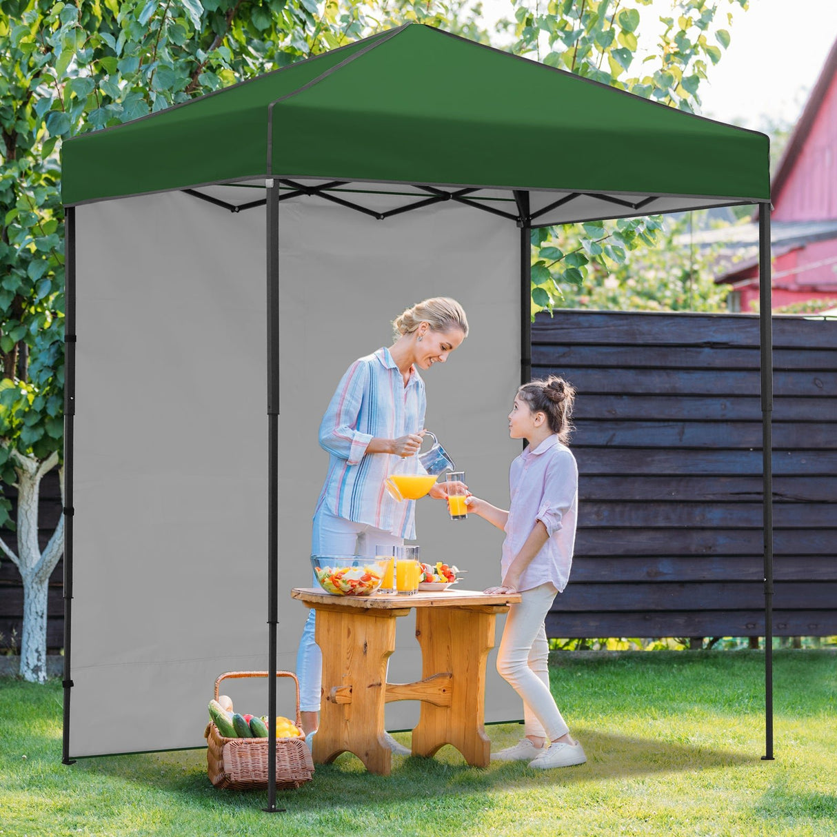 6x4 Instant Pop Up Canopy Tent with 1 Side Wall Panel - Eagle Peak Custom Canopy Tent