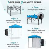 6x4 Instant Pop Up Canopy Tent with 1 Side Wall Panel - Eagle Peak®
