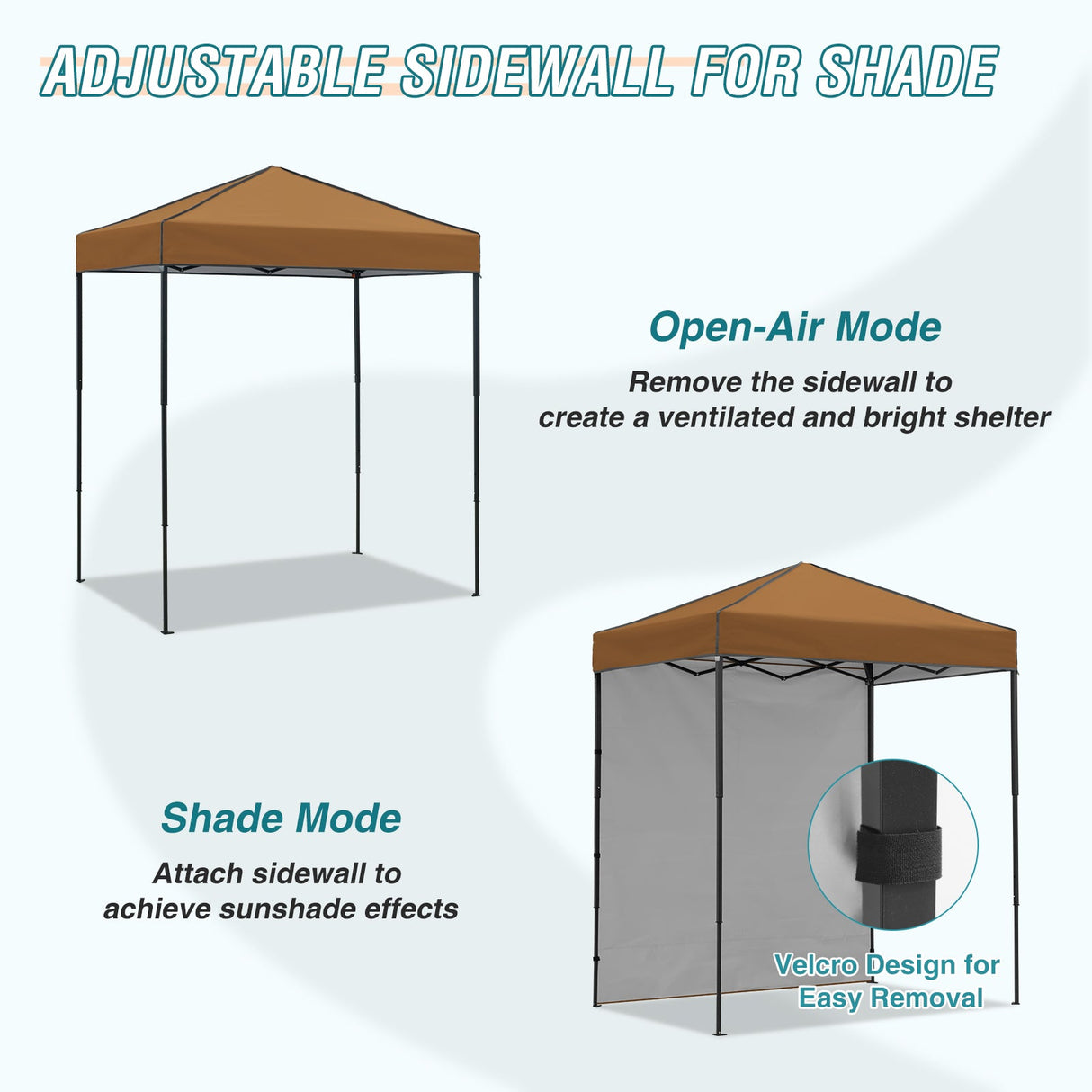 6x4 Instant Pop Up Canopy Tent with 1 Side Wall Panel - Eagle Peak Custom Canopy Tent