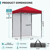 6x4 Instant Pop Up Canopy Tent with 1 Side Wall Panel - Eagle Peak®