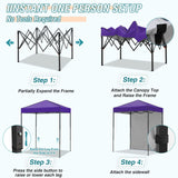 6x4 Instant Pop Up Canopy Tent with 1 Side Wall Panel - Eagle Peak Custom Canopy Tent