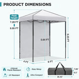 6x4 Instant Pop Up Canopy Tent with 1 Side Wall Panel - Eagle Peak®