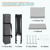 6x4 Instant Pop Up Canopy Tent with 1 Side Wall Panel - Eagle Peak Custom Canopy Tent