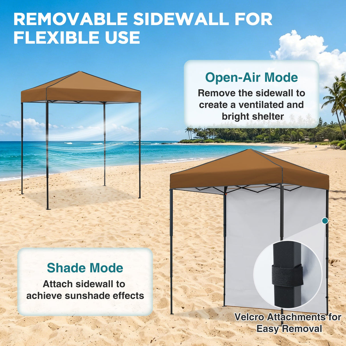 6x4 Instant Pop Up Canopy Tent with 1 Side Wall Panel - Eagle Peak®