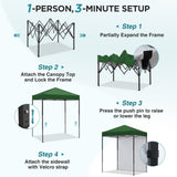 6x4 Instant Pop Up Canopy Tent with 1 Side Wall Panel - Eagle Peak®