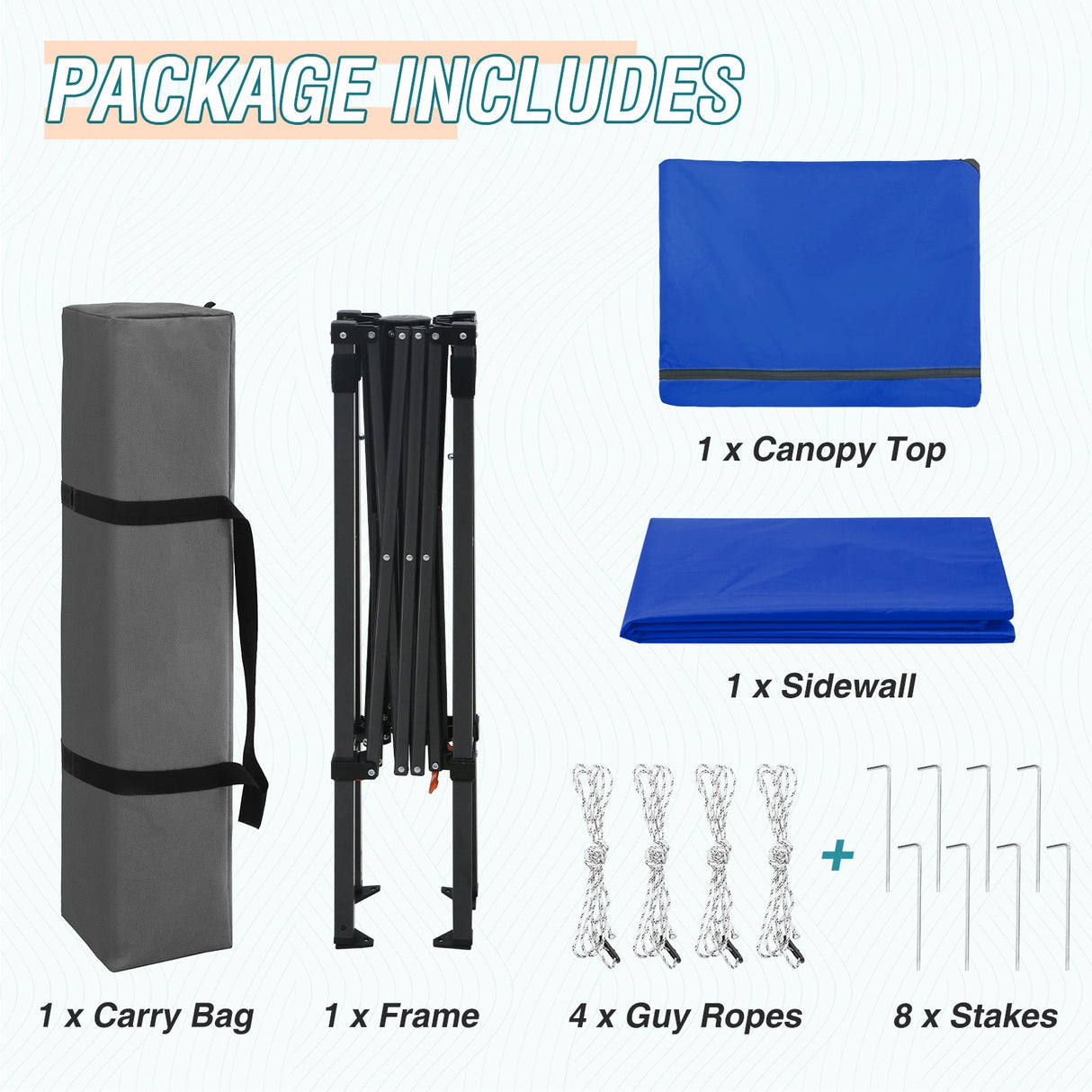 6x4 Instant Pop Up Canopy Tent with 1 Side Wall Panel - Eagle Peak Custom Canopy Tent