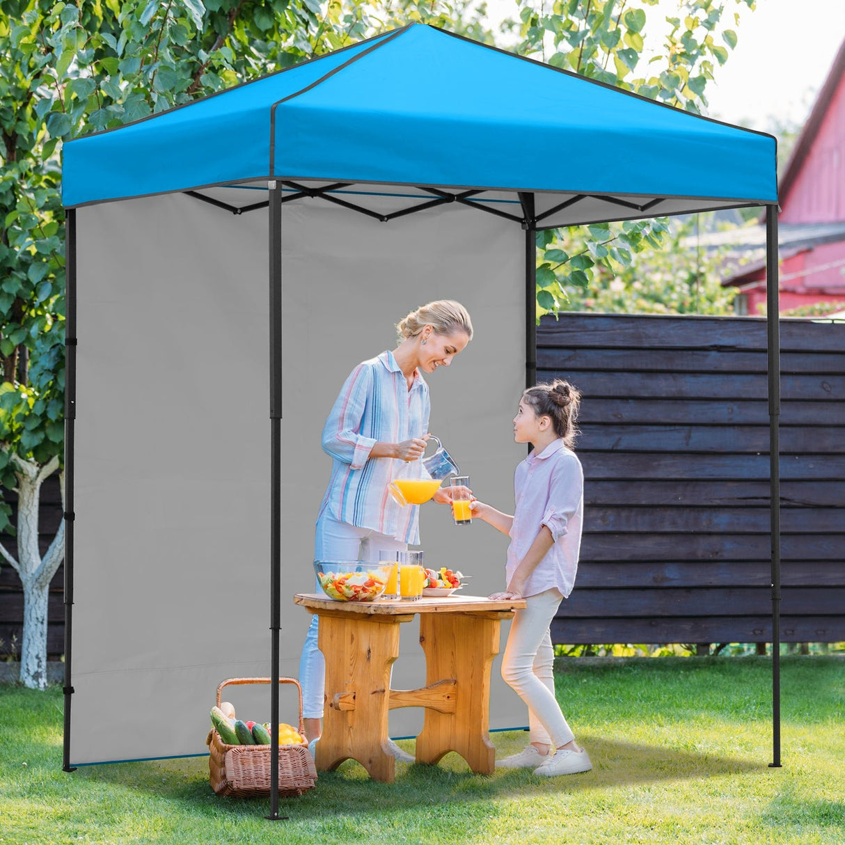 6x4 Instant Pop Up Canopy Tent with 1 Side Wall Panel - Eagle Peak Custom Canopy Tent