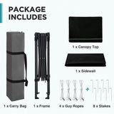 6x4 Instant Pop Up Canopy Tent with 1 Side Wall Panel - Eagle Peak®
