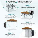 6x4 Instant Pop Up Canopy Tent with 1 Side Wall Panel - Eagle Peak®