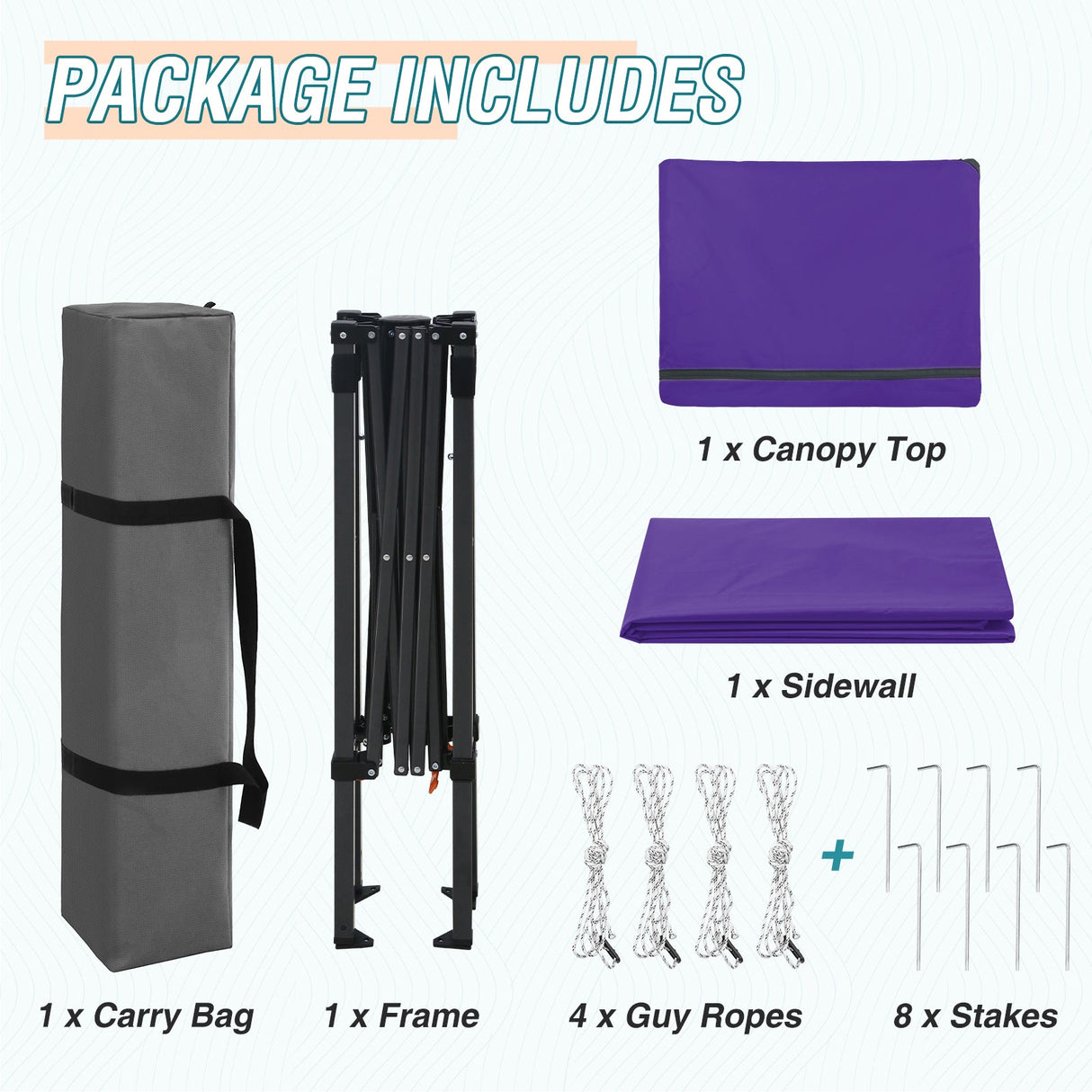 6x4 Instant Pop Up Canopy Tent with 1 Side Wall Panel - Eagle Peak Custom Canopy Tent