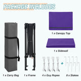 6x4 Instant Pop Up Canopy Tent with 1 Side Wall Panel - Eagle Peak Custom Canopy Tent