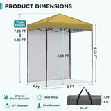 6x4 Instant Pop Up Canopy Tent with 1 Side Wall Panel - Eagle Peak®