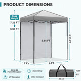 6x4 Instant Pop Up Canopy Tent with 1 Side Wall Panel - Eagle Peak®