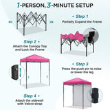 6x4 Instant Pop Up Canopy Tent with 1 Side Wall Panel - Eagle Peak®