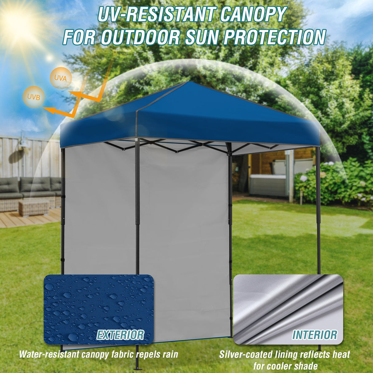 6x4 Instant Pop Up Canopy Tent with 1 Side Wall Panel - Eagle Peak Custom Canopy Tent