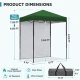 6x4 Instant Pop Up Canopy Tent with 1 Side Wall Panel - Eagle Peak®