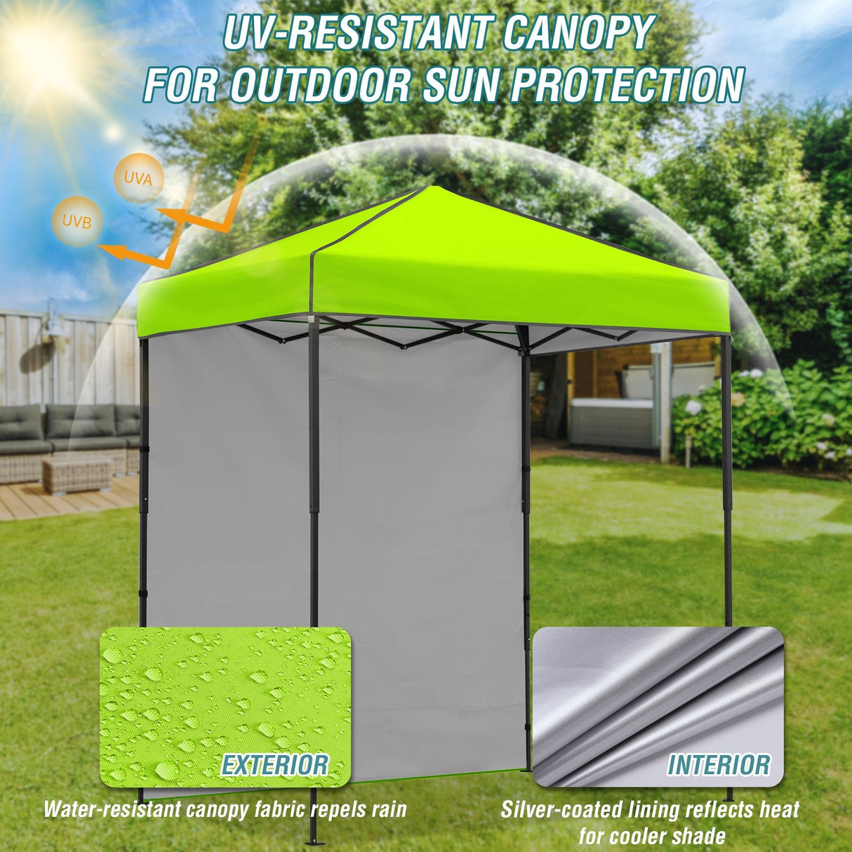 6x4 Instant Pop Up Canopy Tent with 1 Side Wall Panel - Eagle Peak Custom Canopy Tent