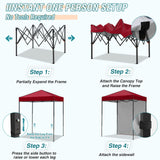 6x4 Instant Pop Up Canopy Tent with 1 Side Wall Panel - Eagle Peak Custom Canopy Tent