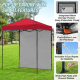 6x4 Instant Pop Up Canopy Tent with 1 Side Wall Panel - Eagle Peak Custom Canopy Tent