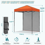 6x4 Instant Pop Up Canopy Tent with 1 Side Wall Panel - Eagle Peak Custom Canopy Tent