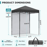 6x4 Instant Pop Up Canopy Tent with 1 Side Wall Panel - Eagle Peak®