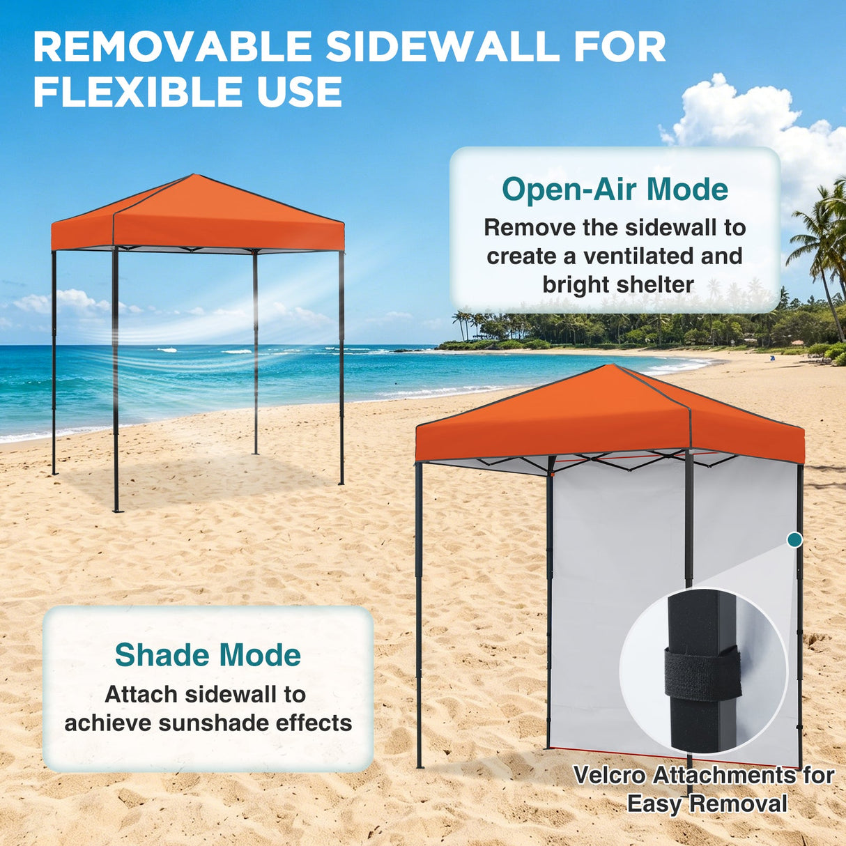 6x4 Instant Pop Up Canopy Tent with 1 Side Wall Panel - Eagle Peak®