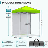 6x4 Instant Pop Up Canopy Tent with 1 Sidewall - Eagle Peak®