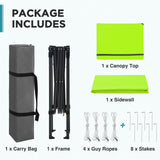 6x4 Instant Pop Up Canopy Tent with 1 Sidewall - Eagle Peak®
