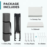 6x4 Instant Pop Up Canopy Tent with 1 Sidewall - Eagle Peak®