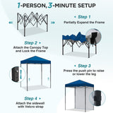 6x4 Instant Pop Up Canopy Tent with 1 Sidewall - Eagle Peak®