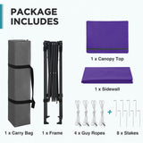 6x4 Instant Pop Up Canopy Tent with 1 Sidewall - Eagle Peak®