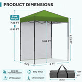 6x4 Instant Pop Up Canopy Tent with 1 Sidewall - Eagle Peak®