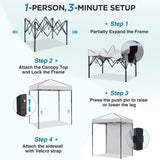 6x4 Instant Pop Up Canopy Tent with 1 Sidewall - Eagle Peak®