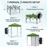 6x4 Instant Pop Up Canopy Tent with 1 Sidewall - Eagle Peak®