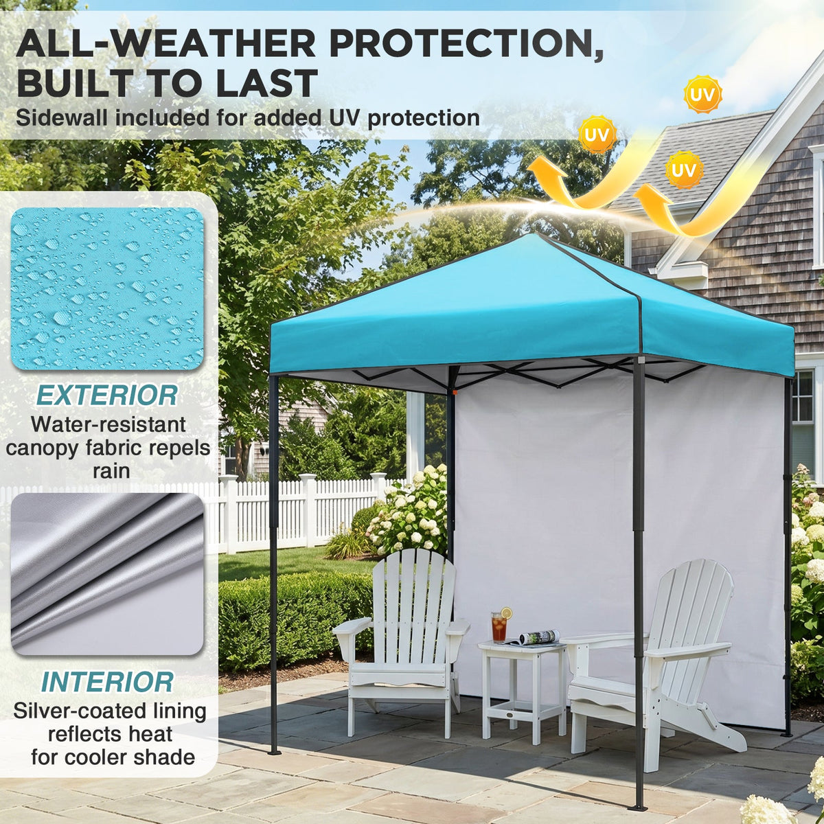 6x4 Instant Pop Up Canopy Tent with 1 Sidewall - Eagle Peak®