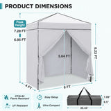 6x4 Instant Pop Up Canopy Tent with 4 Side Wall Panels - Eagle Peak®