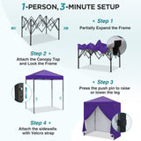 6x4 Instant Pop Up Canopy Tent with 4 Side Wall Panels - Eagle Peak®