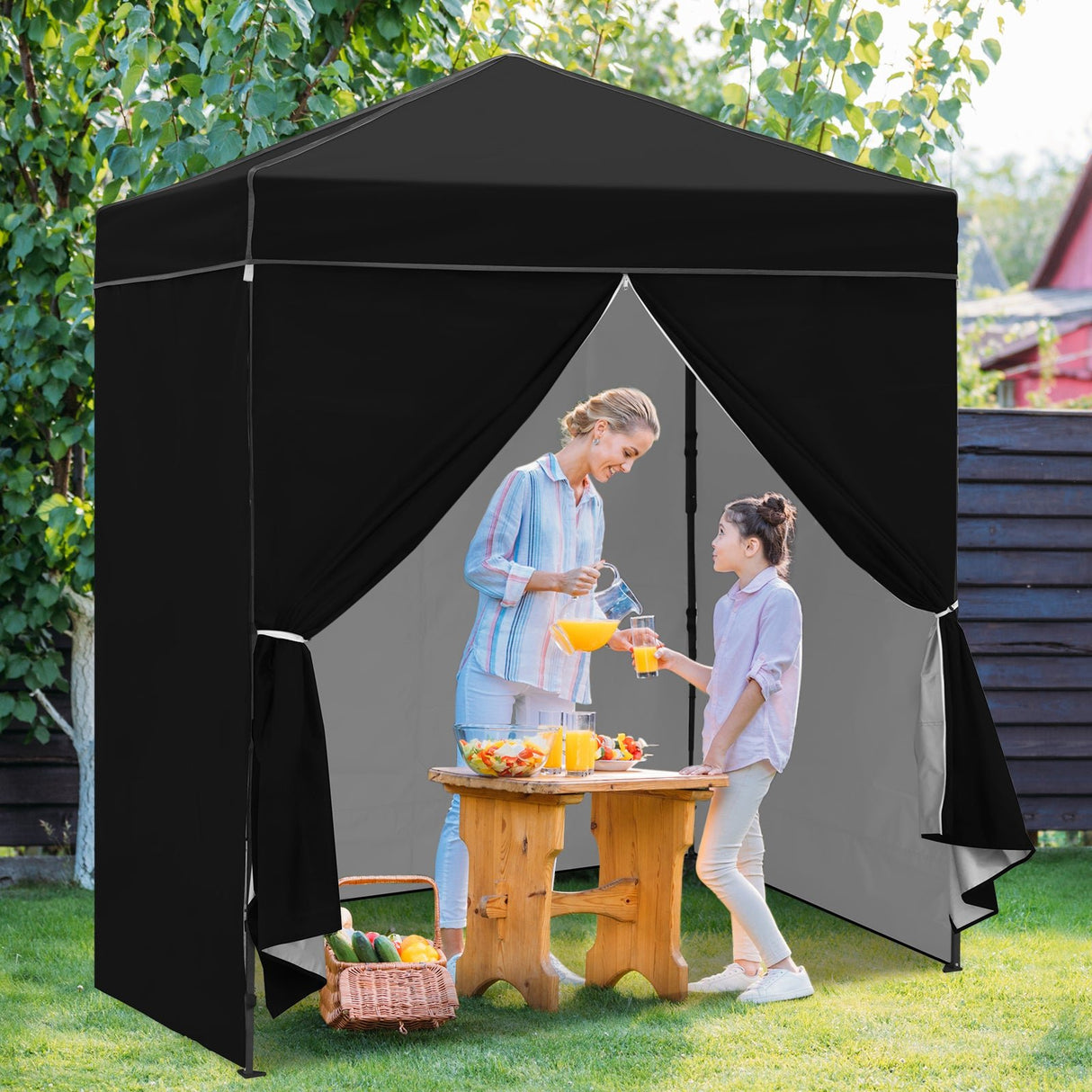 6x4 Instant Pop Up Canopy Tent with 4 Side Wall Panels - Eagle Peak Custom Canopy Tent