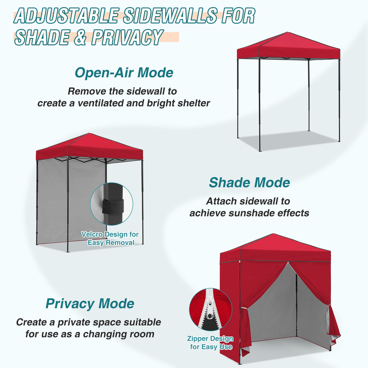 6x4 Instant Pop Up Canopy Tent with 4 Side Wall Panels - Eagle Peak Custom Canopy Tent