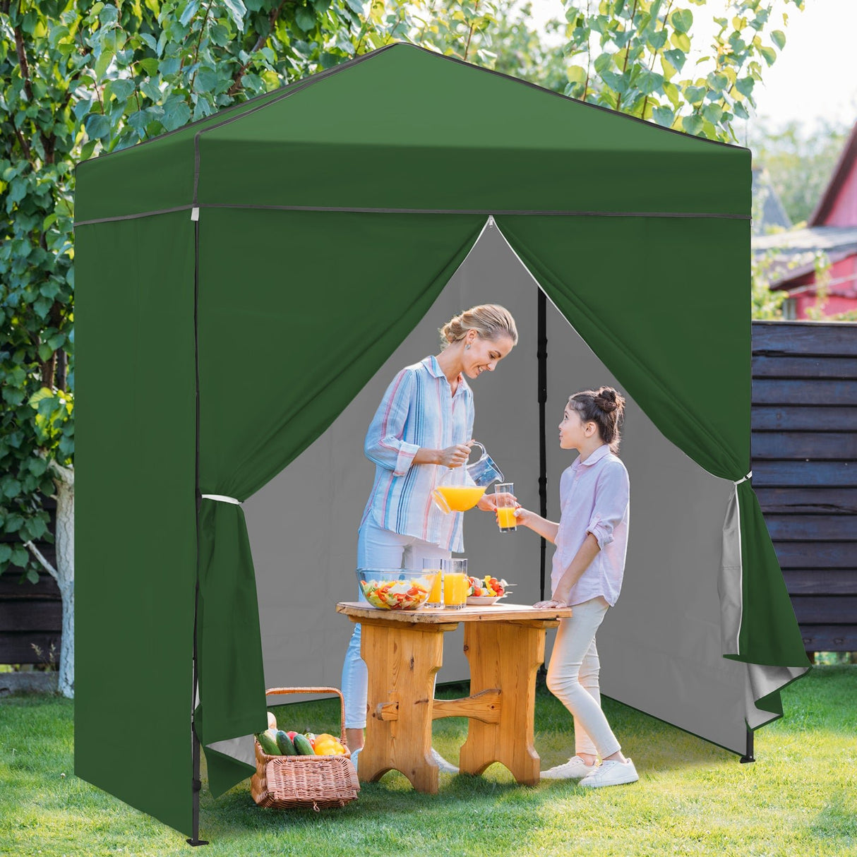 6x4 Instant Pop Up Canopy Tent with 4 Side Wall Panels - Eagle Peak Custom Canopy Tent