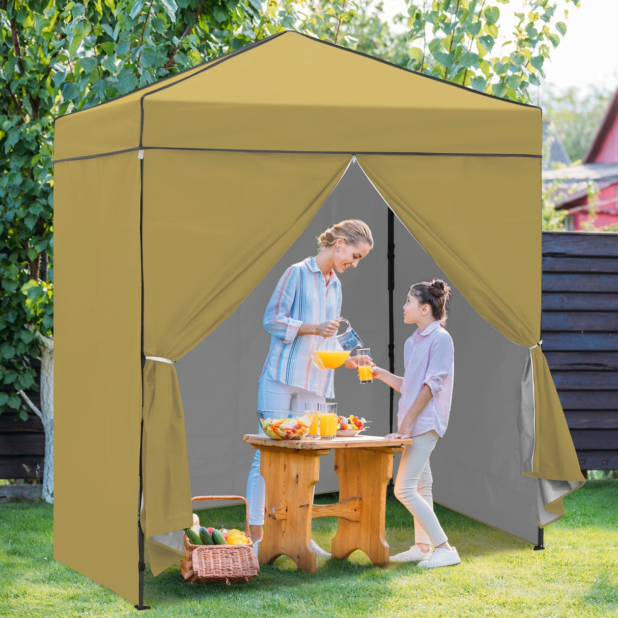 6x4 Instant Pop Up Canopy Tent with 4 Side Wall Panels - Eagle Peak Custom Canopy Tent