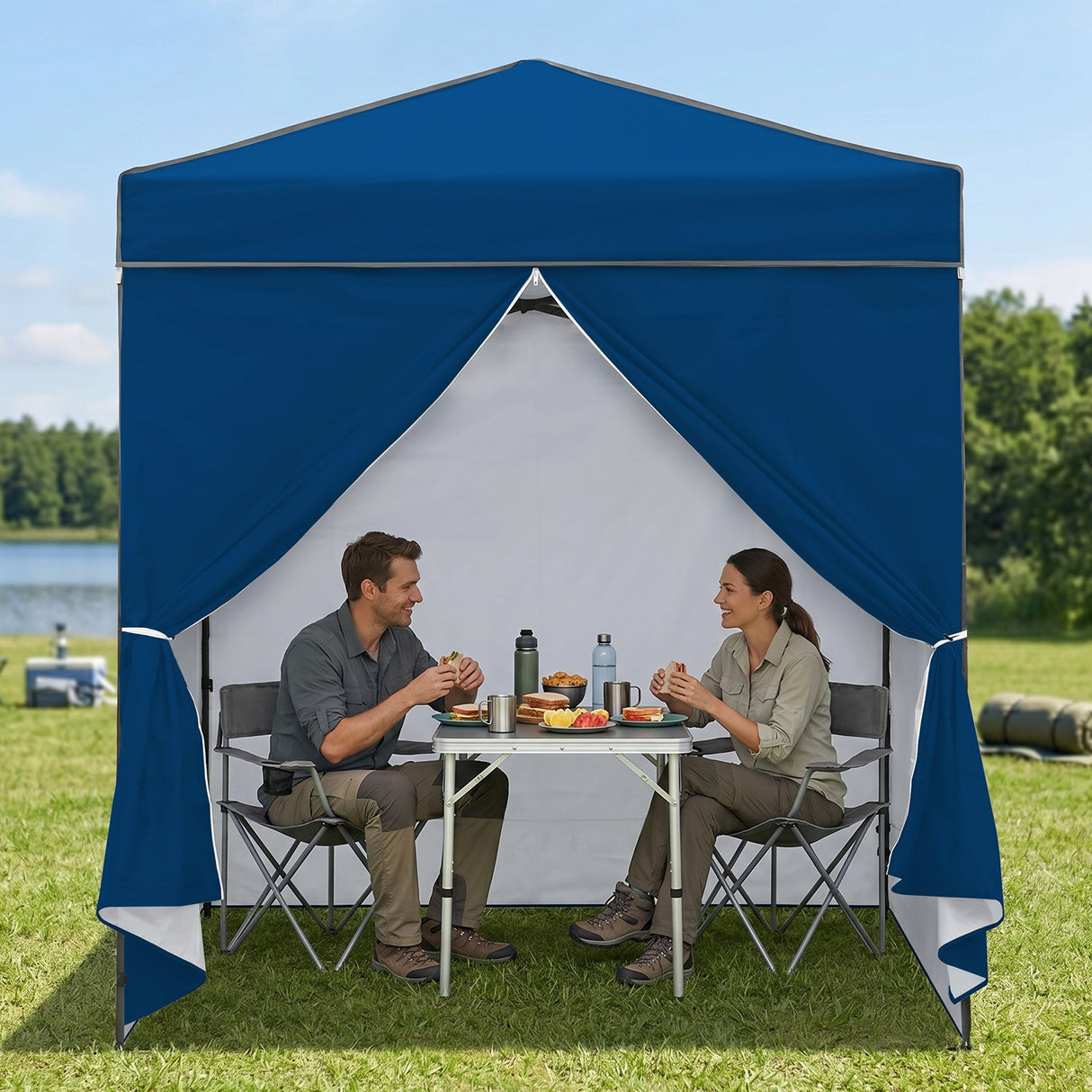 6x4 Instant Pop Up Canopy Tent with 4 Side Wall Panels - Eagle Peak®