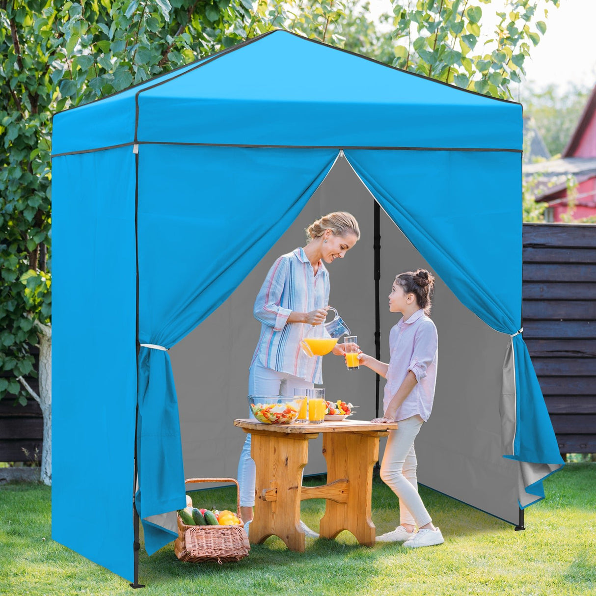 6x4 Instant Pop Up Canopy Tent with 4 Side Wall Panels - Eagle Peak Custom Canopy Tent