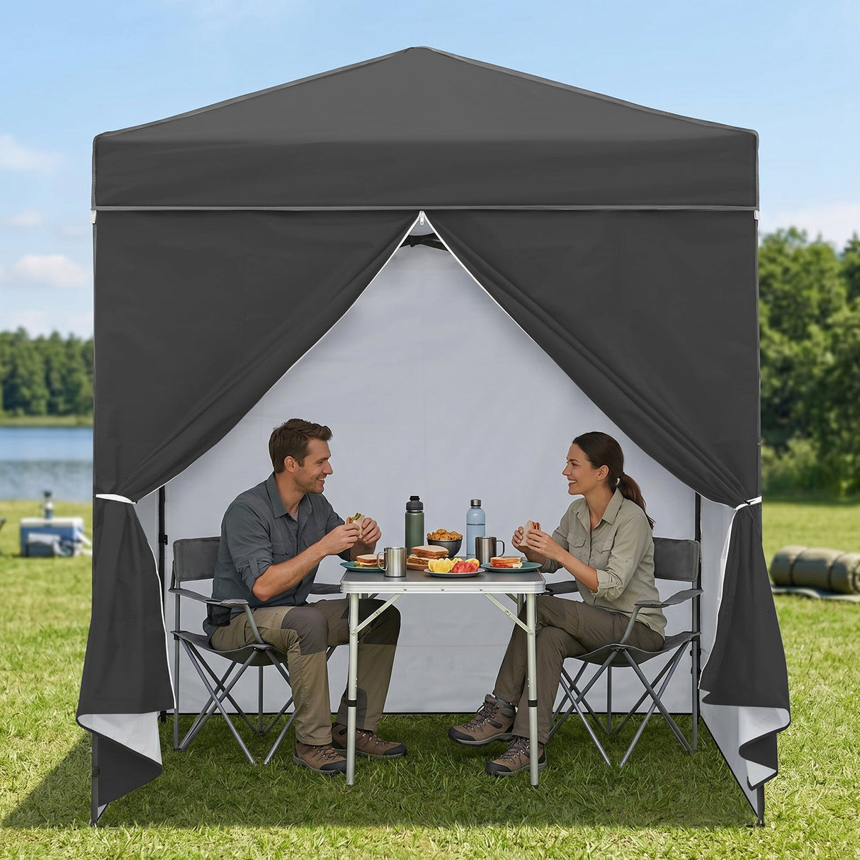 6x4 Instant Pop Up Canopy Tent with 4 Side Wall Panels - Eagle Peak®