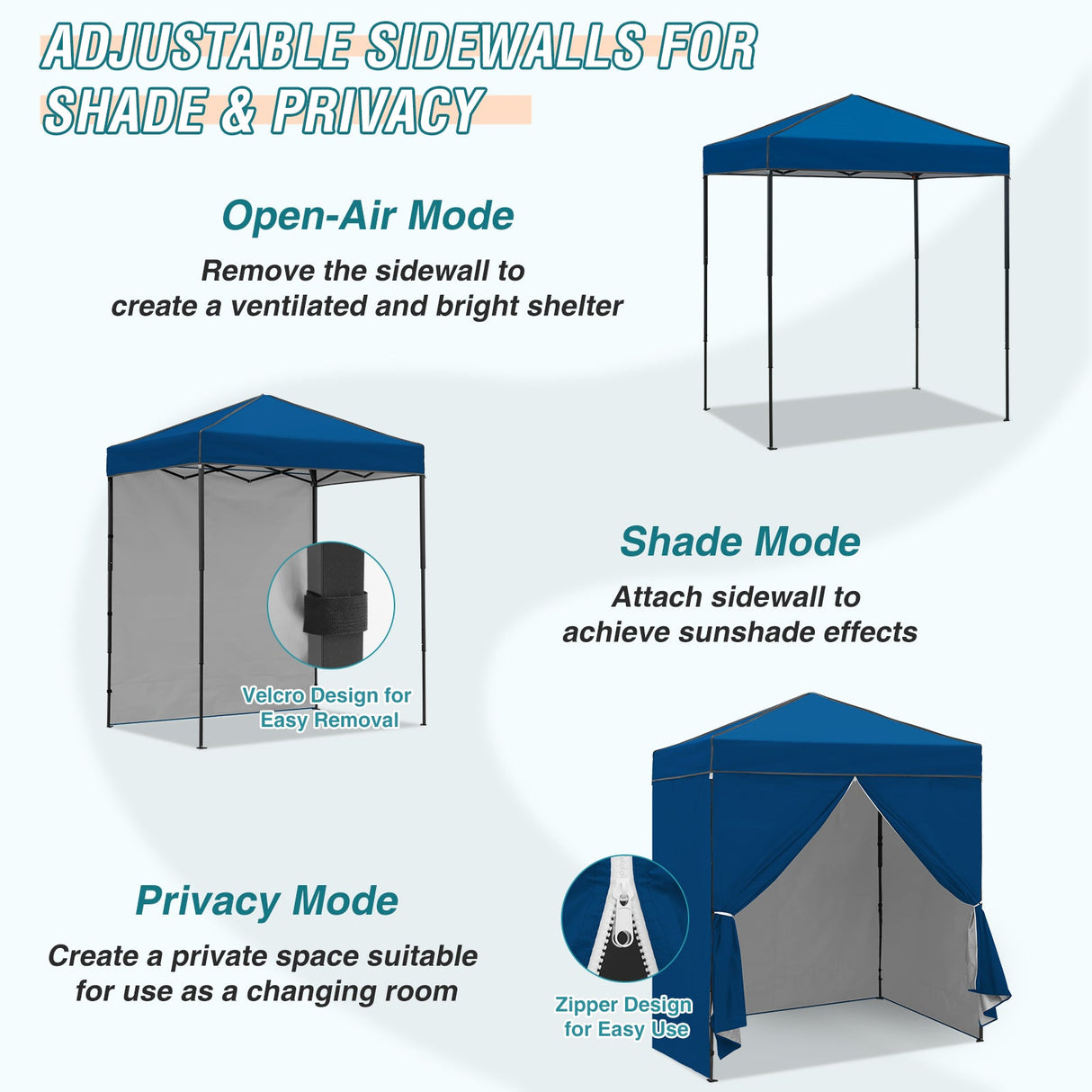 6x4 Instant Pop Up Canopy Tent with 4 Side Wall Panels - Eagle Peak Custom Canopy Tent