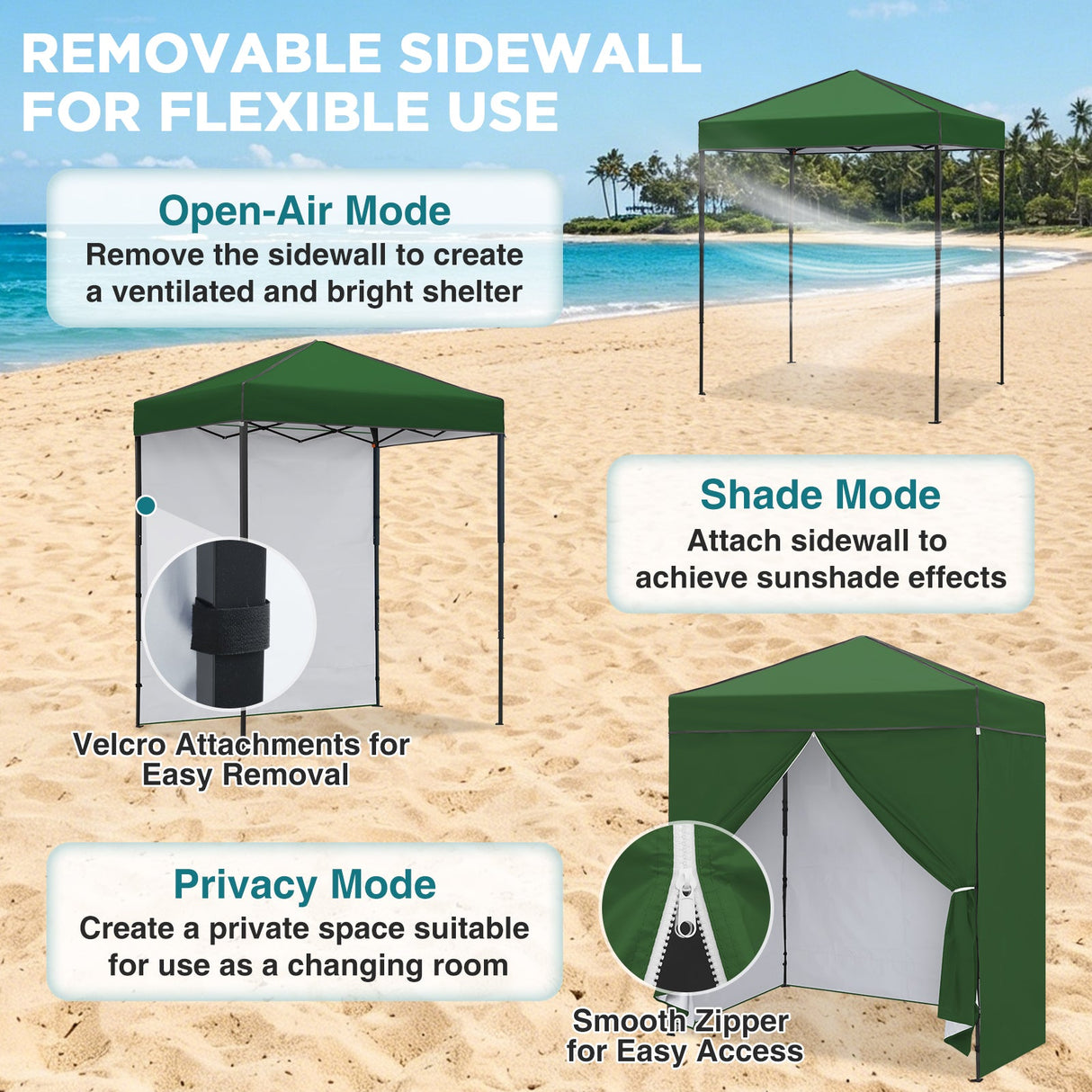 6x4 Instant Pop Up Canopy Tent with 4 Side Wall Panels - Eagle Peak®