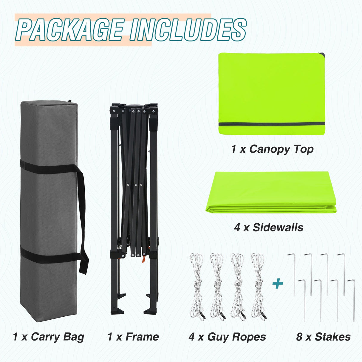 6x4 Instant Pop Up Canopy Tent with 4 Side Wall Panels - Eagle Peak Custom Canopy Tent