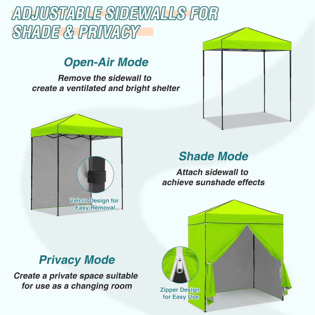 6x4 Instant Pop Up Canopy Tent with 4 Side Wall Panels - Eagle Peak Custom Canopy Tent
