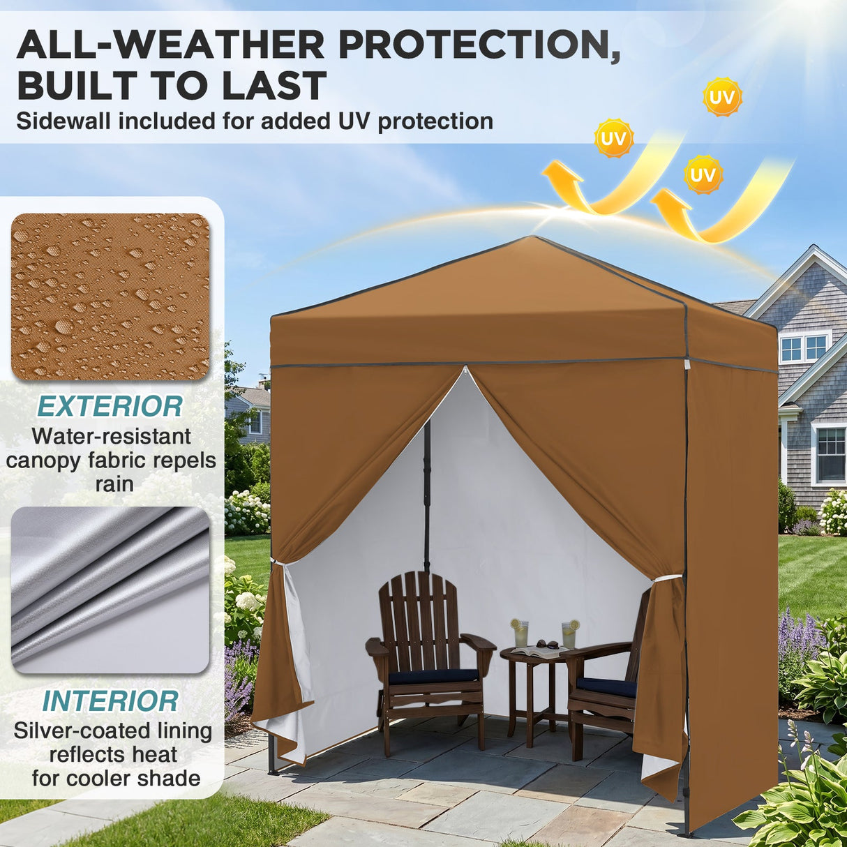 6x4 Instant Pop Up Canopy Tent with 4 Side Wall Panels - Eagle Peak®